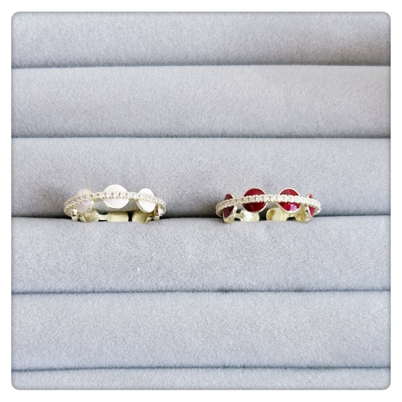 ✨NEW color LAUNCH✨s925 Stamped circle shapes adjustable ring. 3 colors for women - Picture 7 of 11